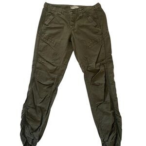 Free People Olive Green Linen Blend Utility Pants. *Flaw*